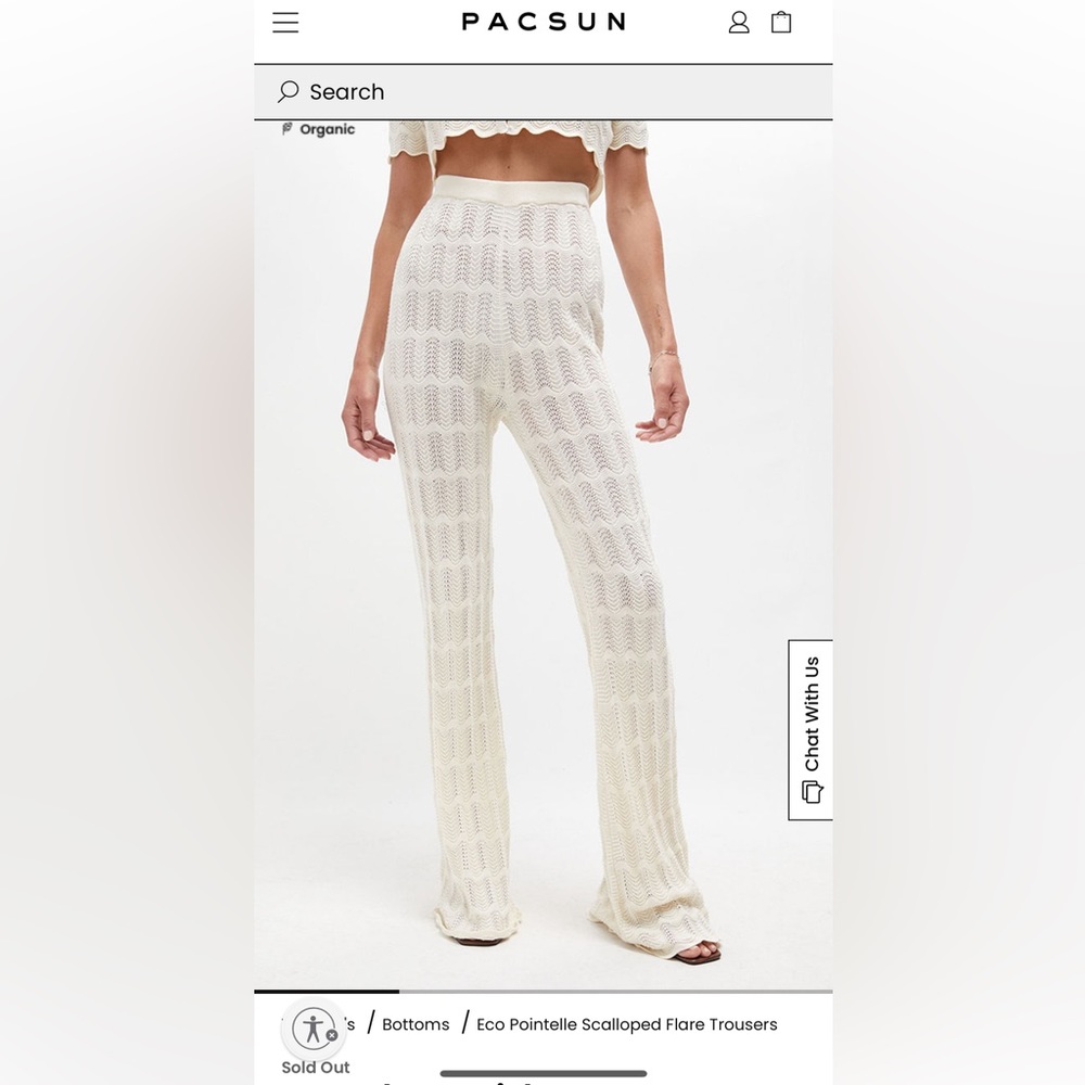 13 Another Girl Eco Pointelle Scalloped Flare Trousers size 2 - Picture 4 of 7
